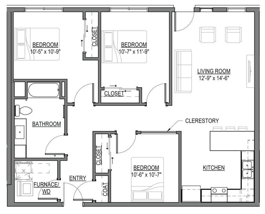 Wheatley-Floor-Plan-3bed-1bath-DE-3B-1100-SF